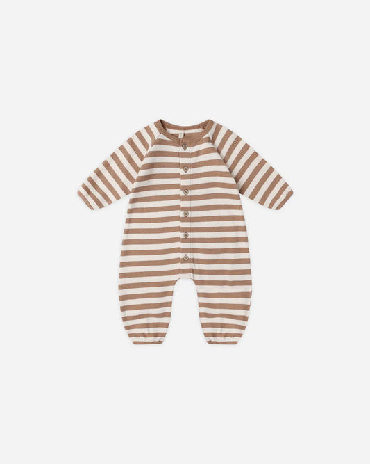 Waffle Long Sleeve Jumpsuit || Harvest Stripe