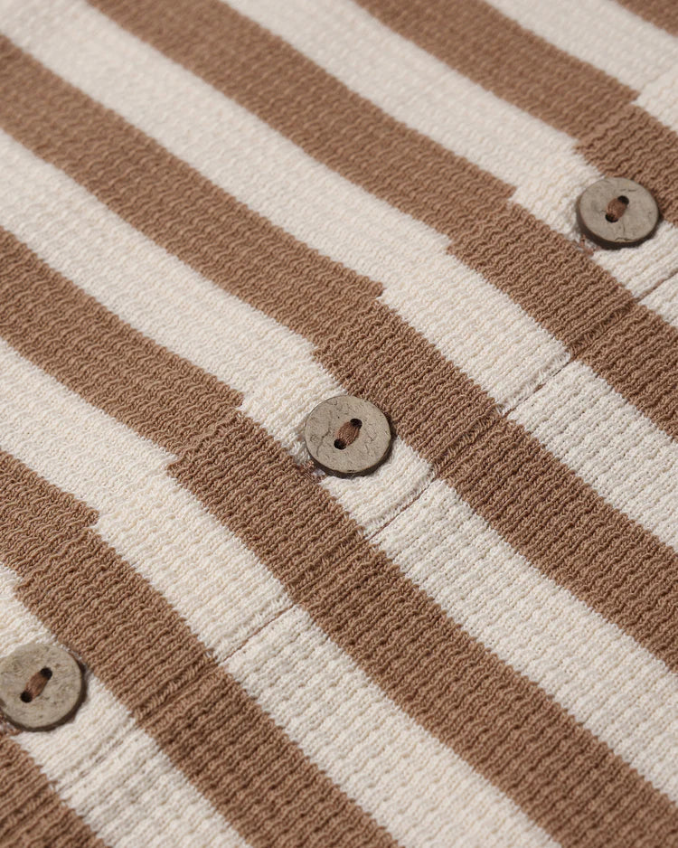 Waffle Long Sleeve Jumpsuit || Harvest Stripe