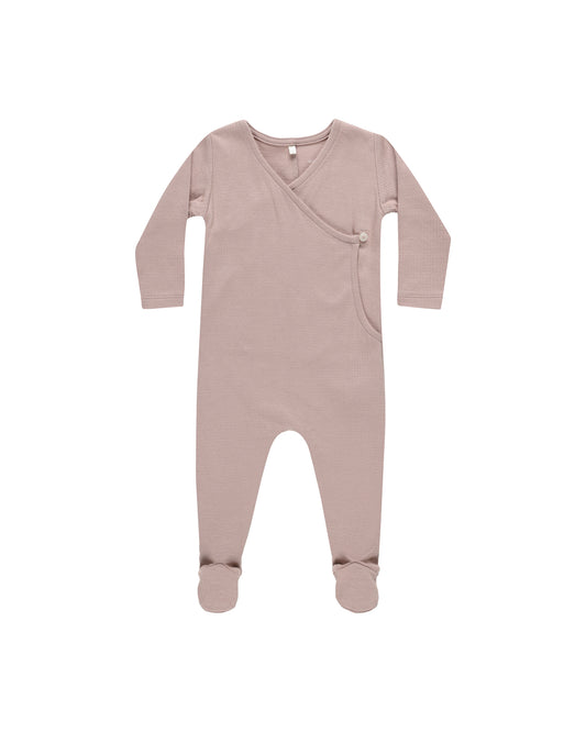 Pointelle Wrap Footie | Mauve