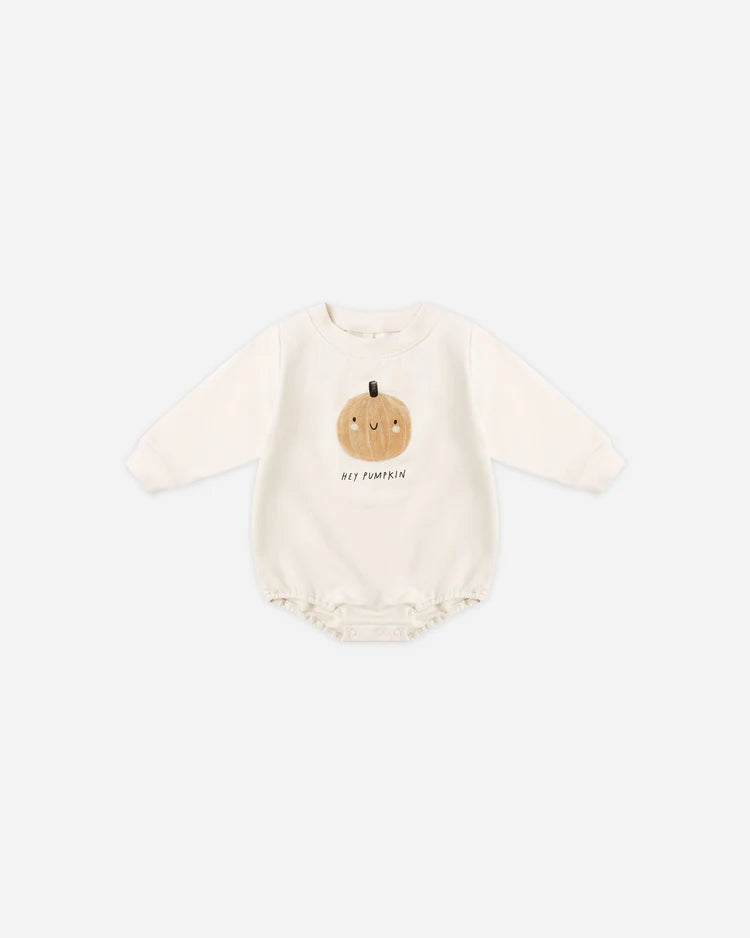 Crewneck Bubble Romper || Pumpkin
