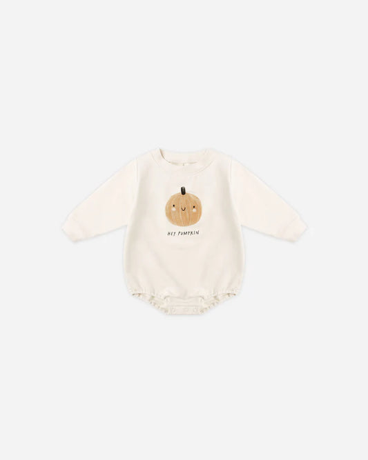 Crewneck Bubble Romper || Pumpkin