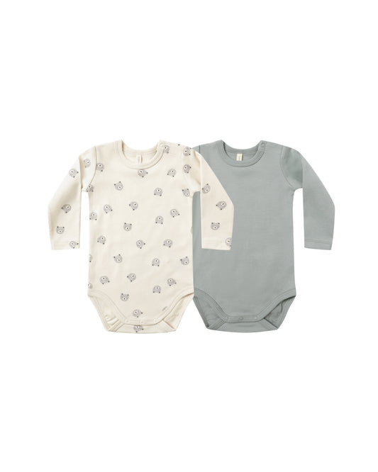 Jersey Bodysuit, 2 Pack || Bears, Steel Blue