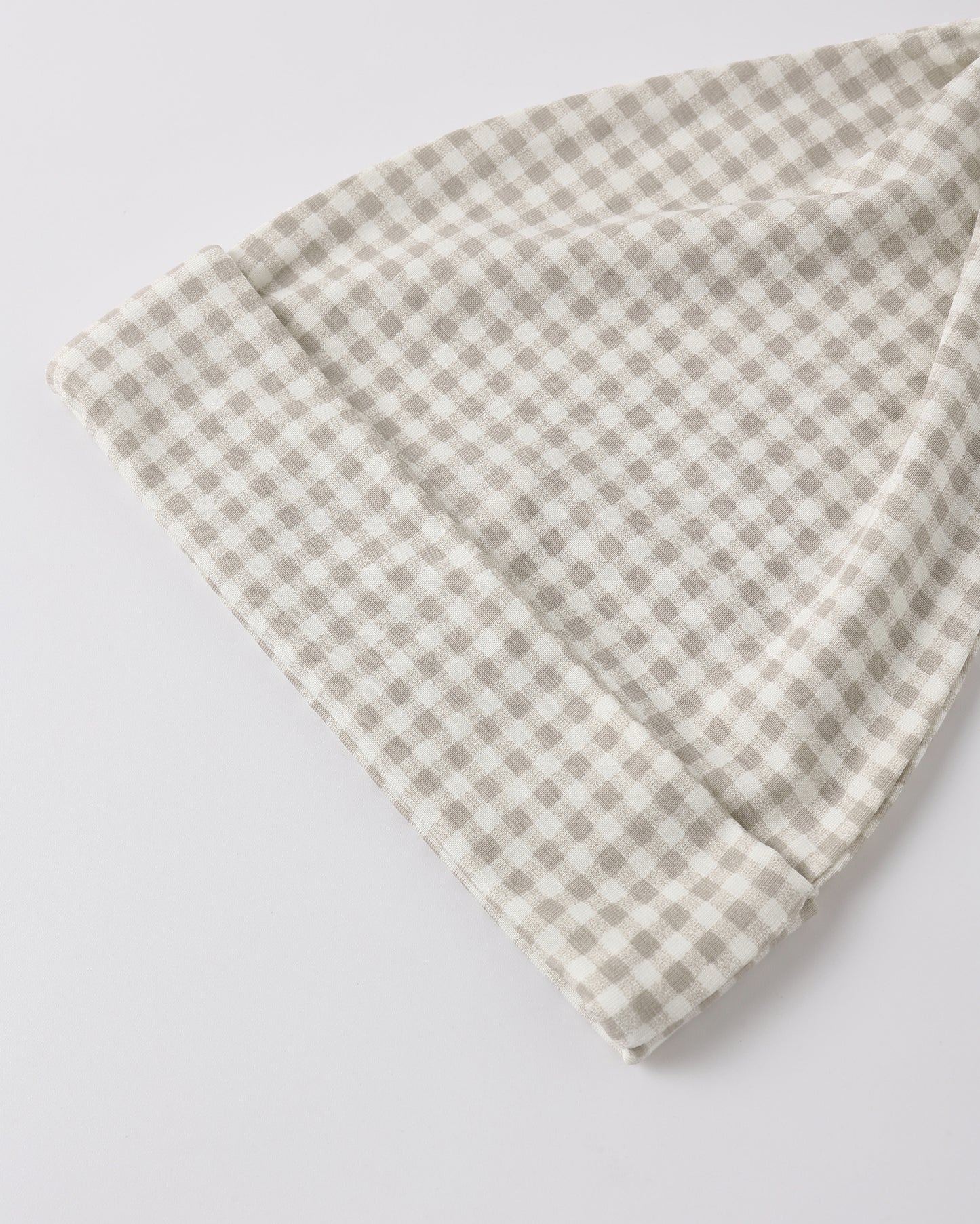 Bamboo Baby Gown + Hat Set || Oat Gingham