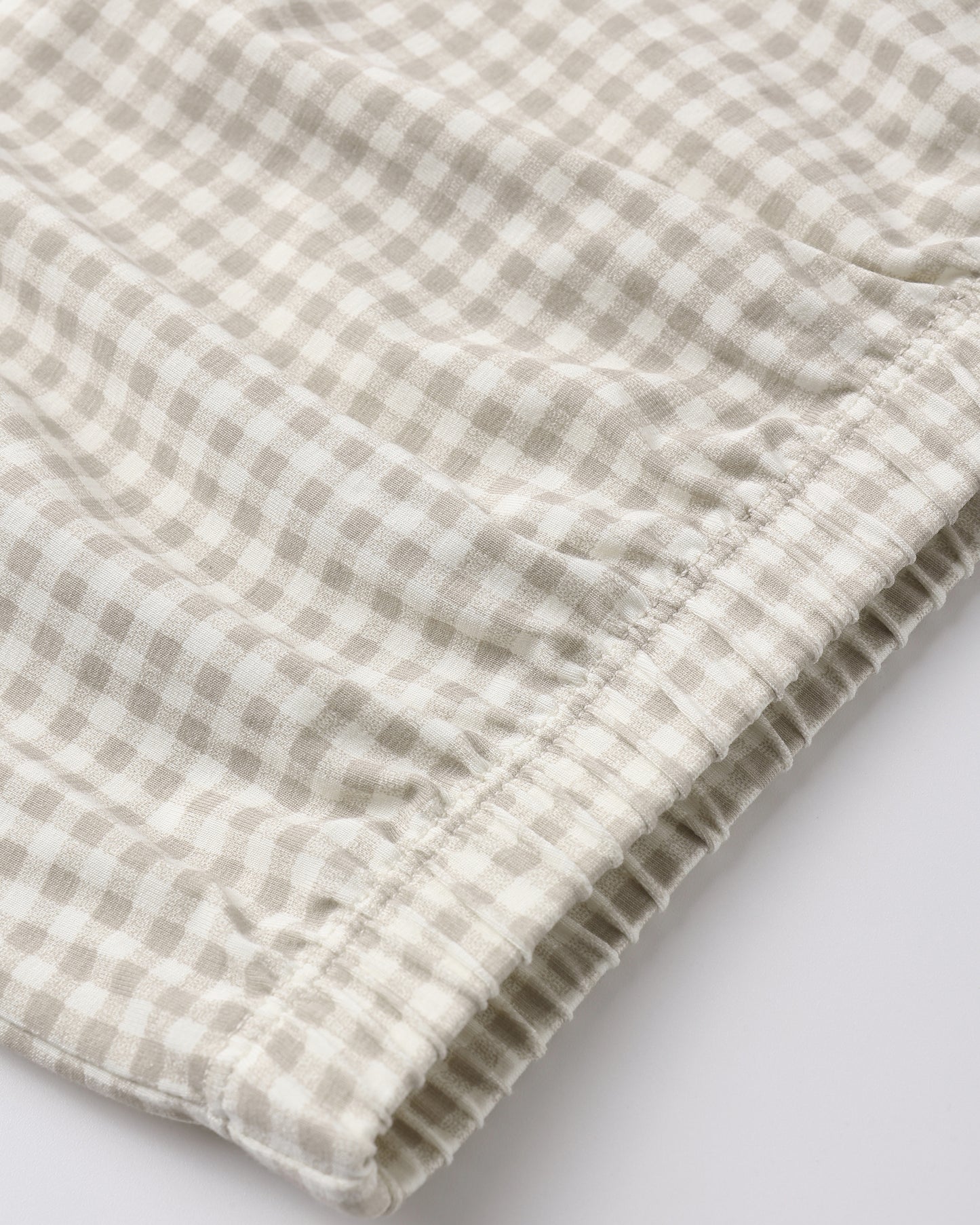 Bamboo Baby Gown + Hat Set || Oat Gingham