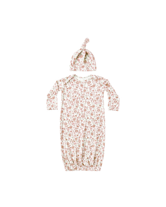 Bamboo Baby Gown + Hat Set || Bloom