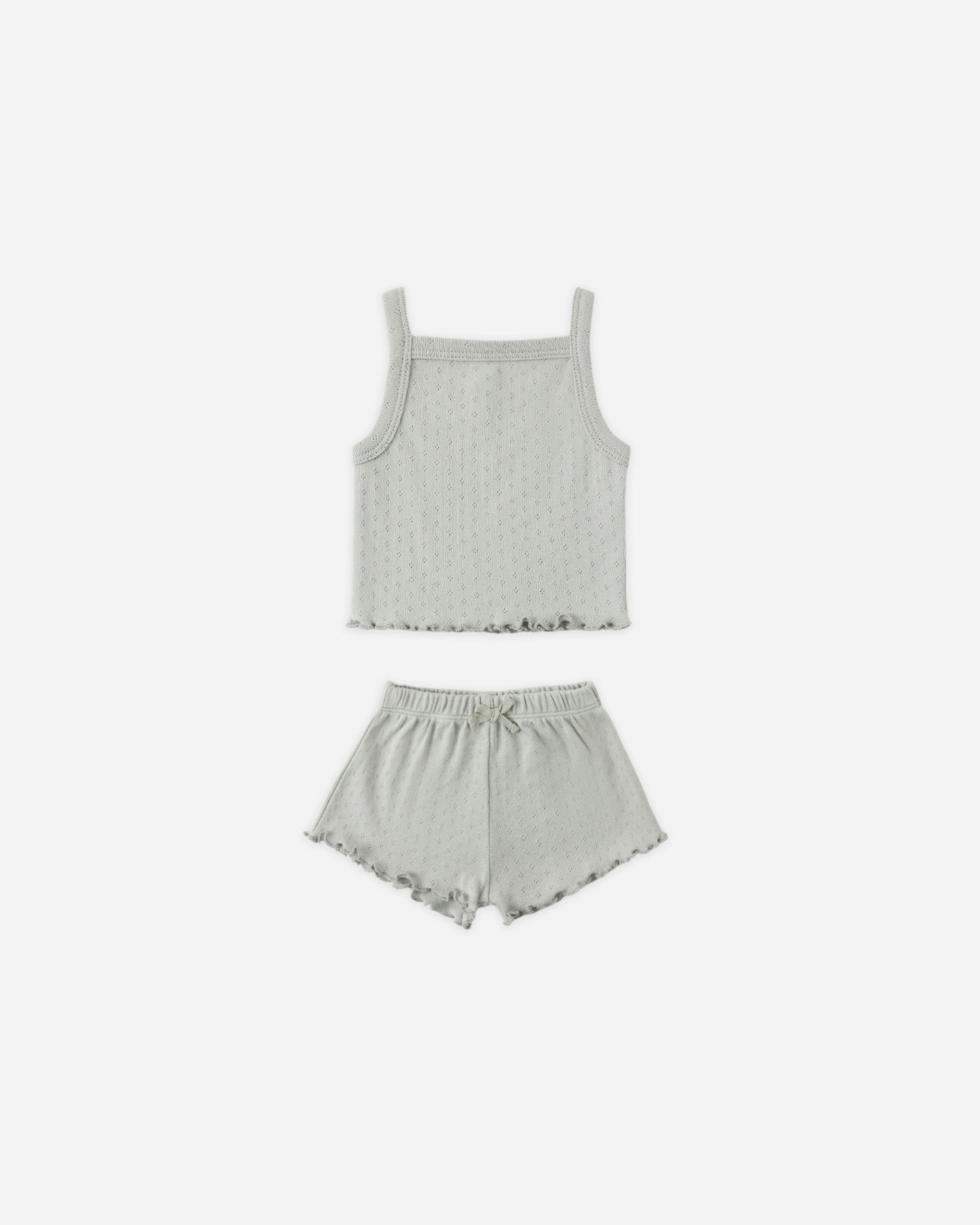 Pointelle Tank + Shortie Set || Sage