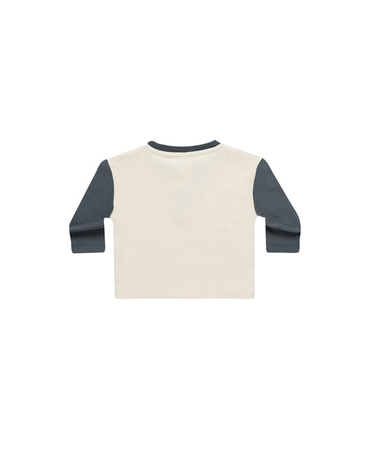 Long Sleeve Henley Tee | Indigo