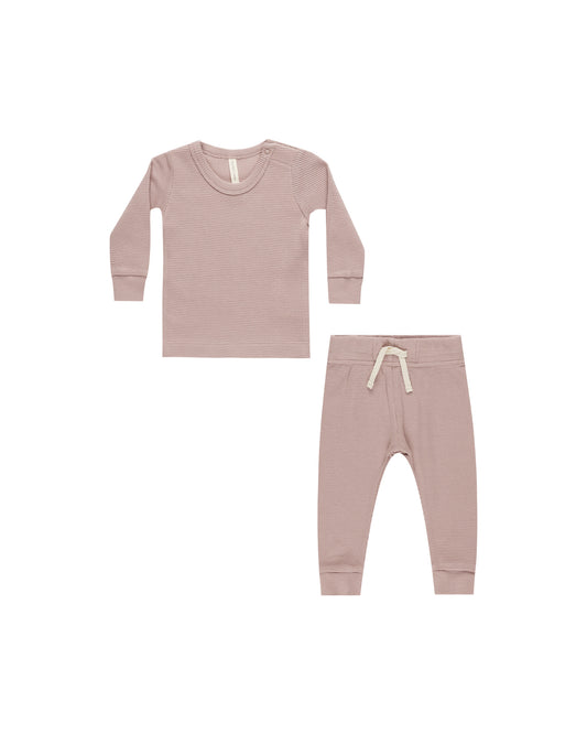 Waffle Top + Pant Set | Mauve