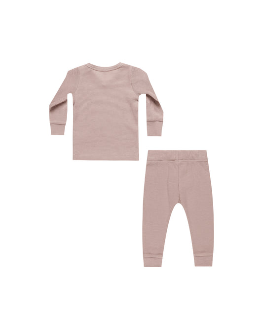 Waffle Top + Pant Set | Mauve