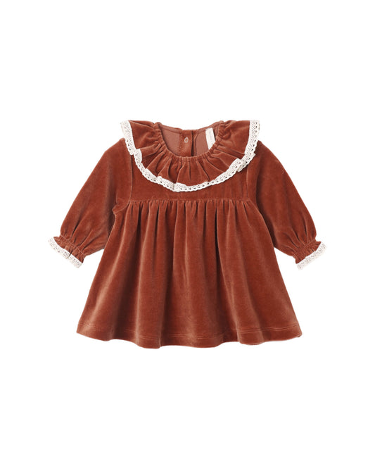 Velour Baby Dress | Spruce
