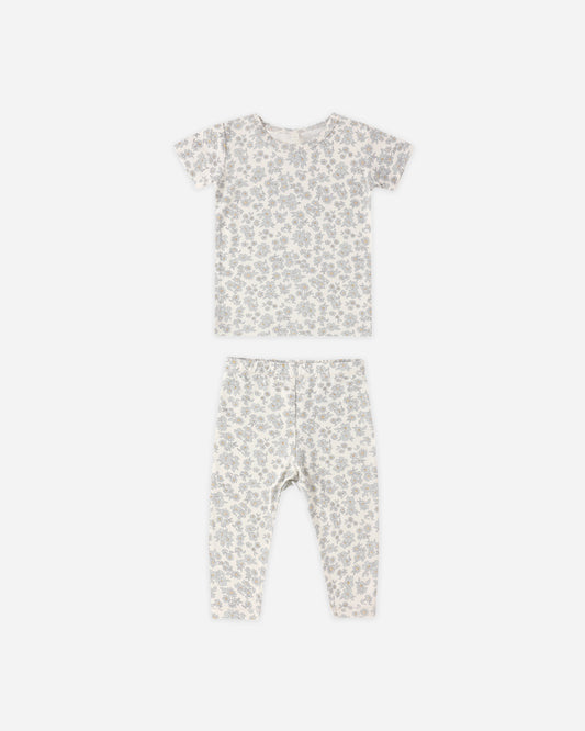 Bamboo Short Sleeve Pajama Set || Blue Floral