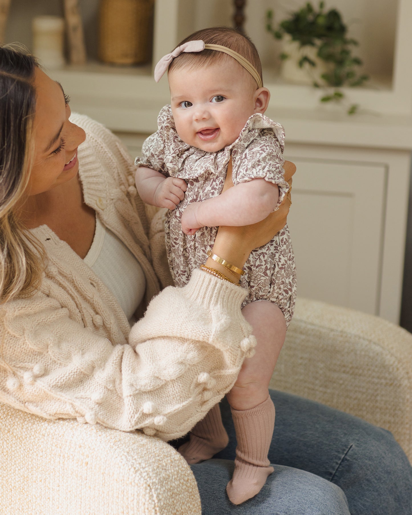 Collared Romper | Mauve Ditsy