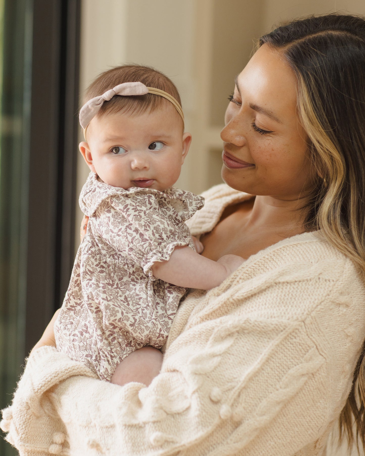 Collared Romper | Mauve Ditsy
