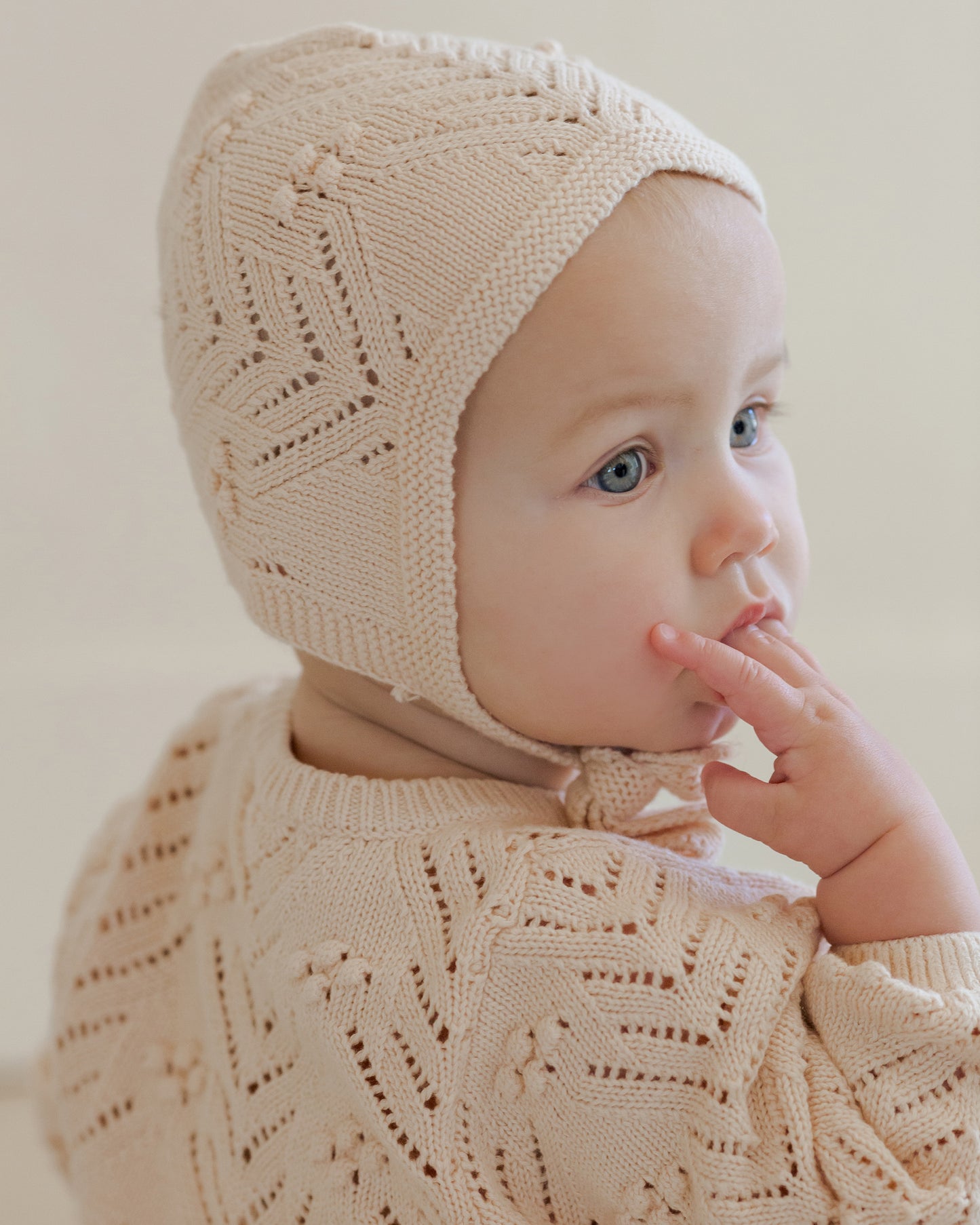Long Sleeve Bobble Romper | Natural