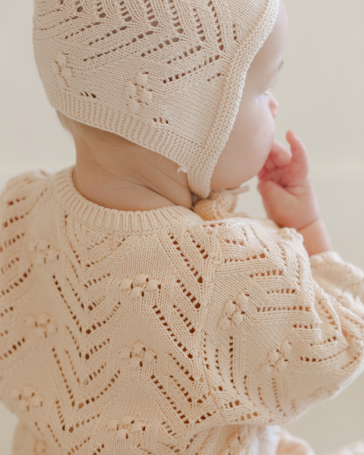Long Sleeve Bobble Romper | Natural