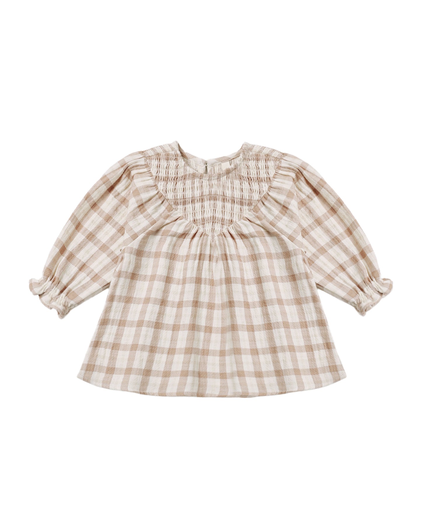 V Smocked Dress || Rustic Plaid
