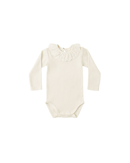 Ruffle Collar Bodysuit | Natural