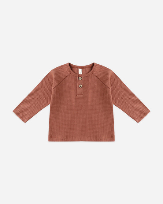 Henley Knit Top || Cranberry