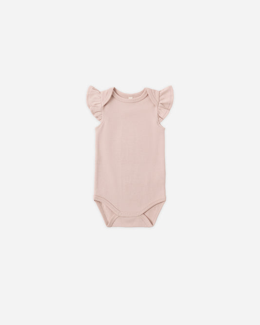 Flutter Sleeve Bodysuit || Blush