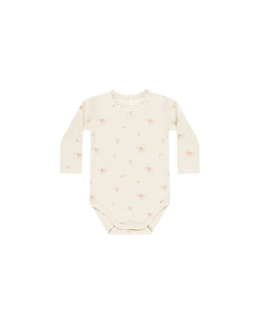 Waffle Long Sleeve Bodysuit || Vintage Rose