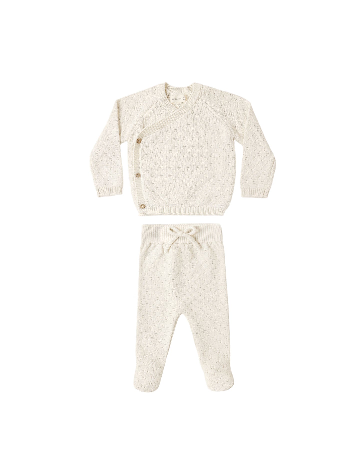 Knit Wrap Top + Pant Set || Natural