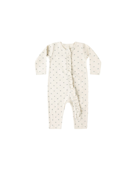 Ruffle Jumpsuit || Blue Ditsy