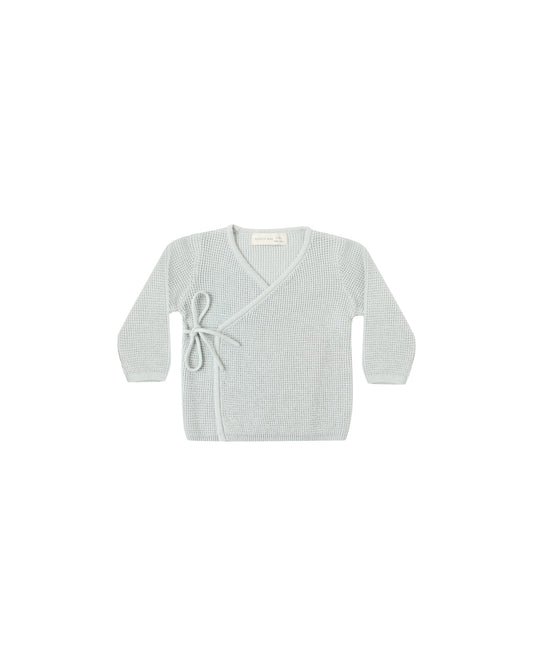 Knit Wrap Top || Ice Blue