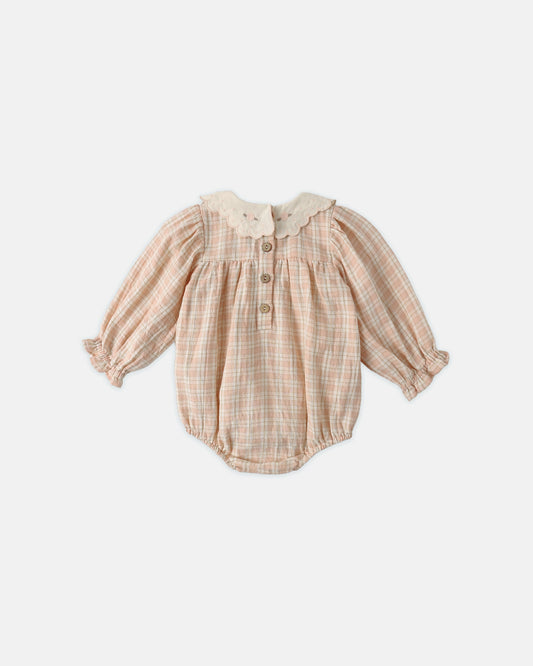 Callie Romper || Pink Plaid