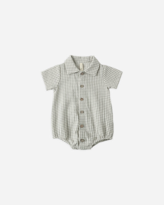 Matteo Romper || Sage Gingham