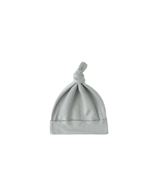 Bamboo Knotted Baby Hat || Steel Blue