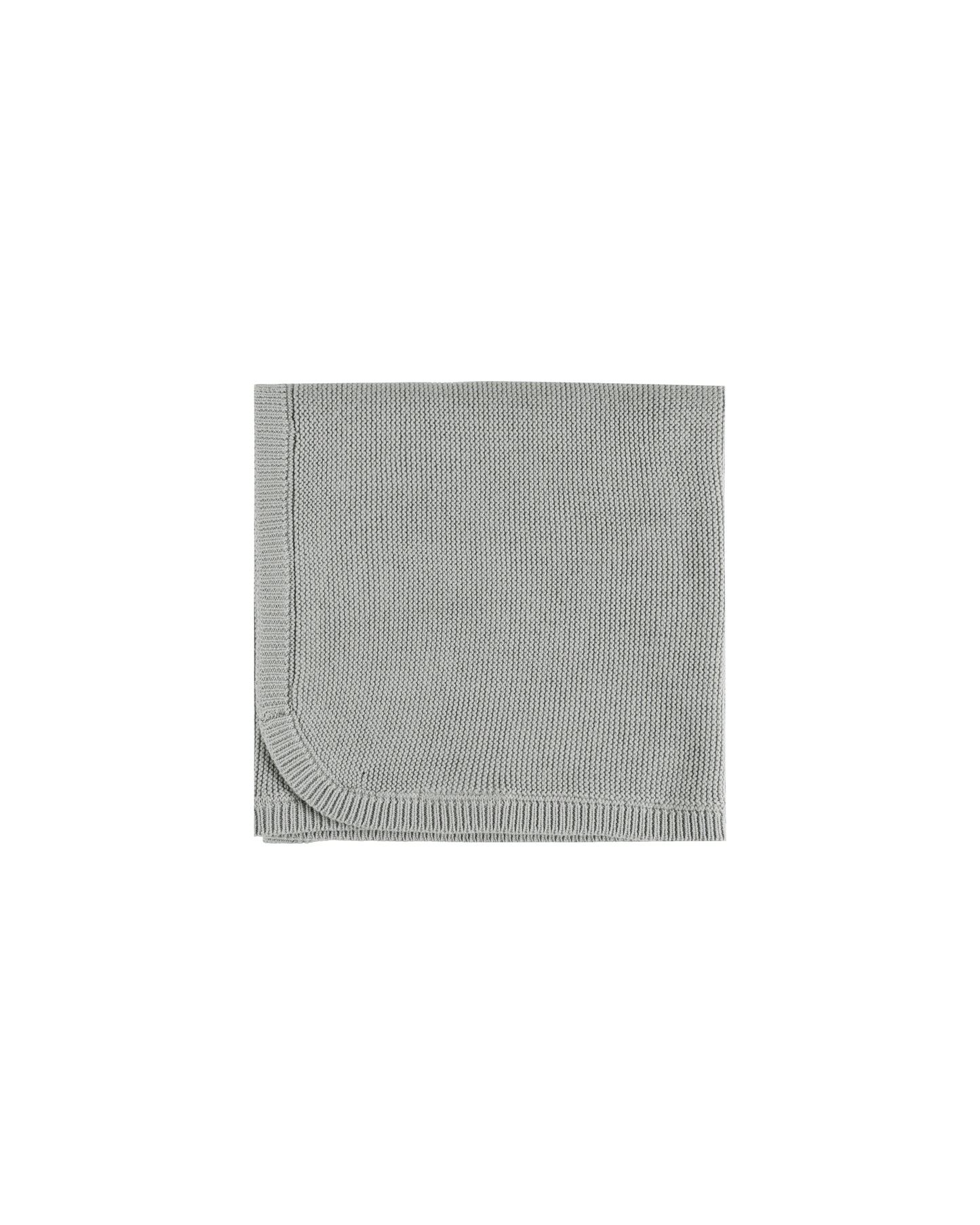 Knit Baby Blanket | Dusty Blue