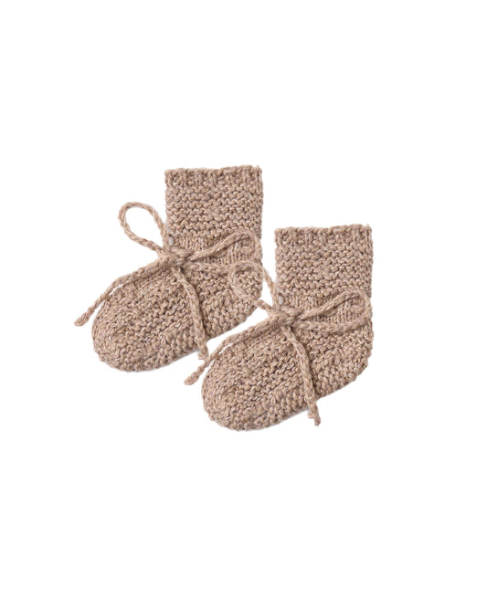 Knit Booties || Heathered Almond