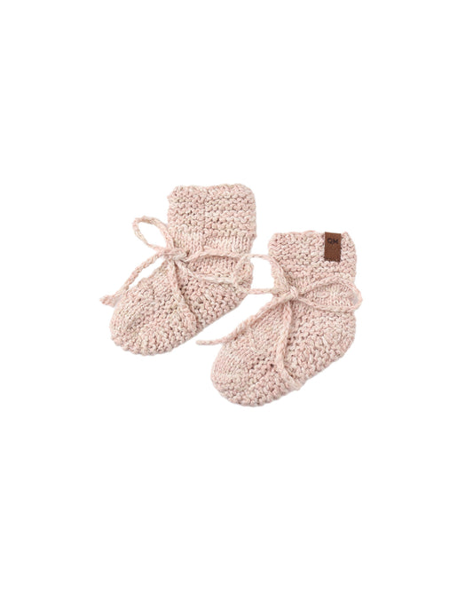 Knit Booties || Dusty Rose Speckle