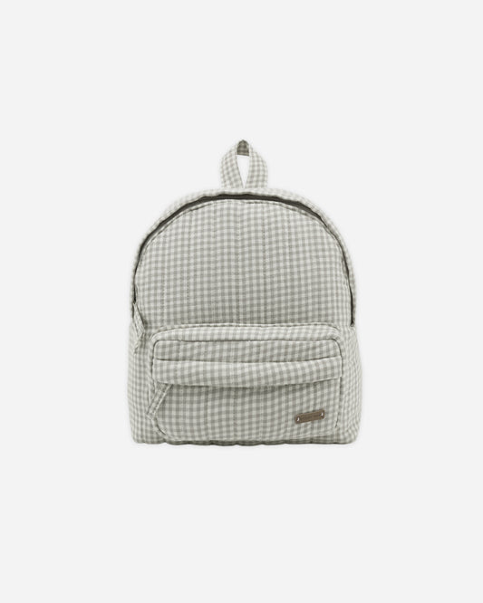 Mini Backpack || Sage Gingham