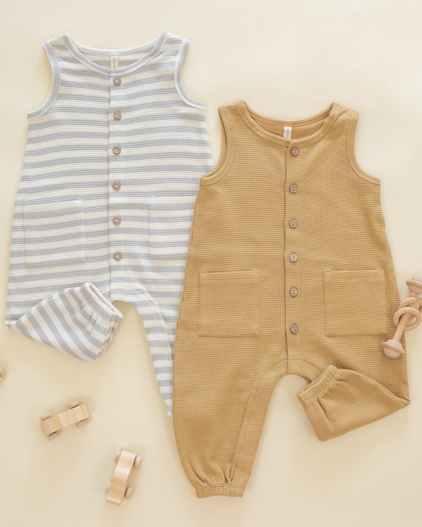 Waffle Jumpsuit || Sky Stripe