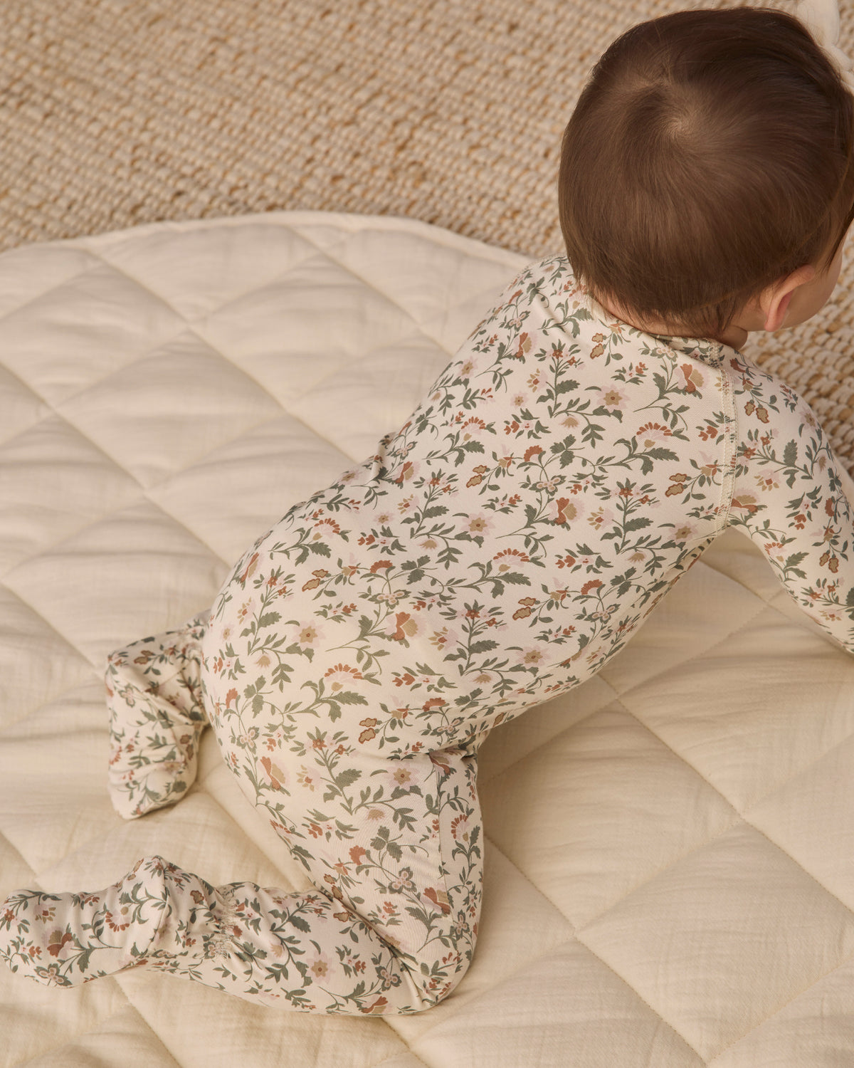 Bamboo Zip Footie | Holiday Floral