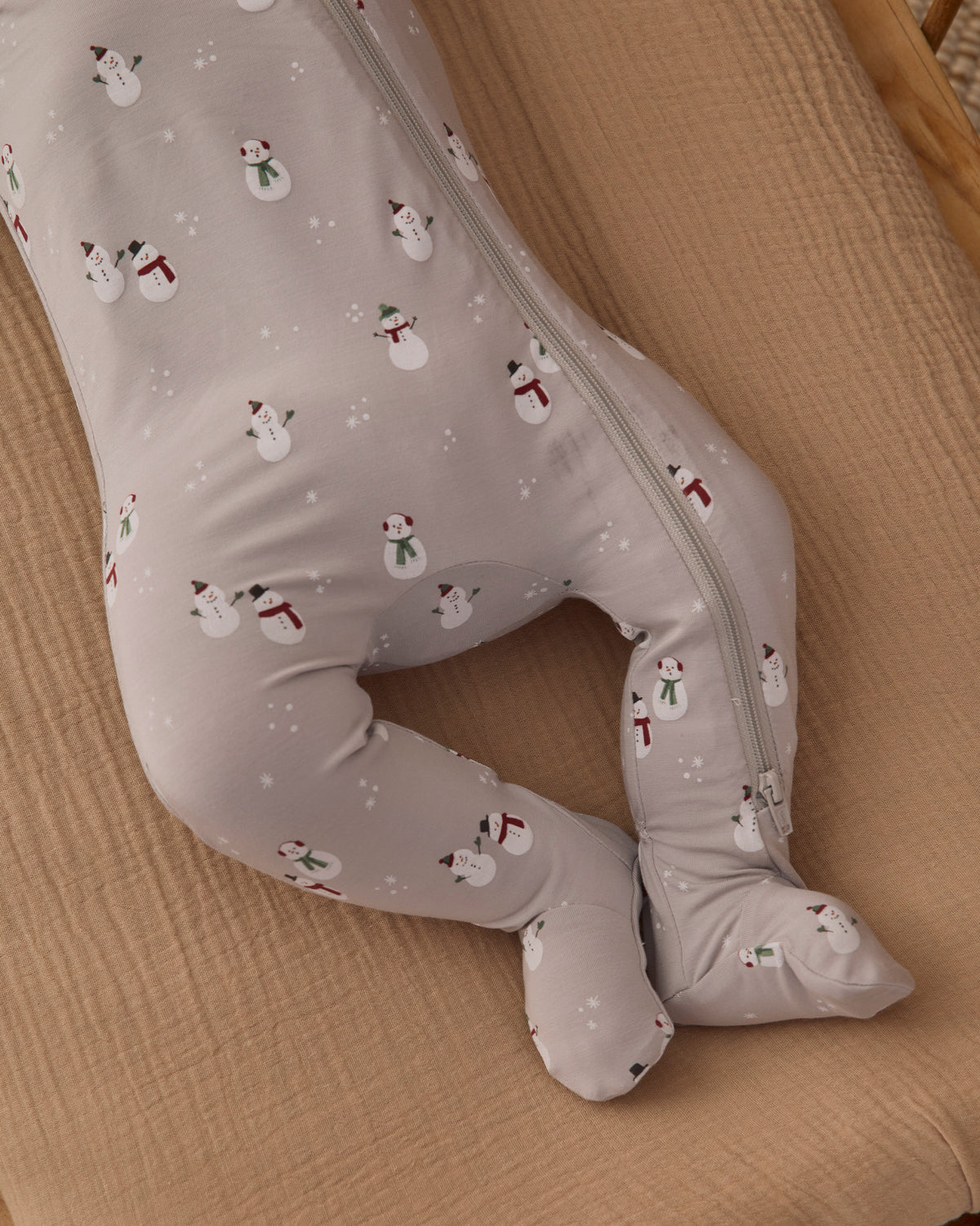 Bamboo Zip Footie | Snowman