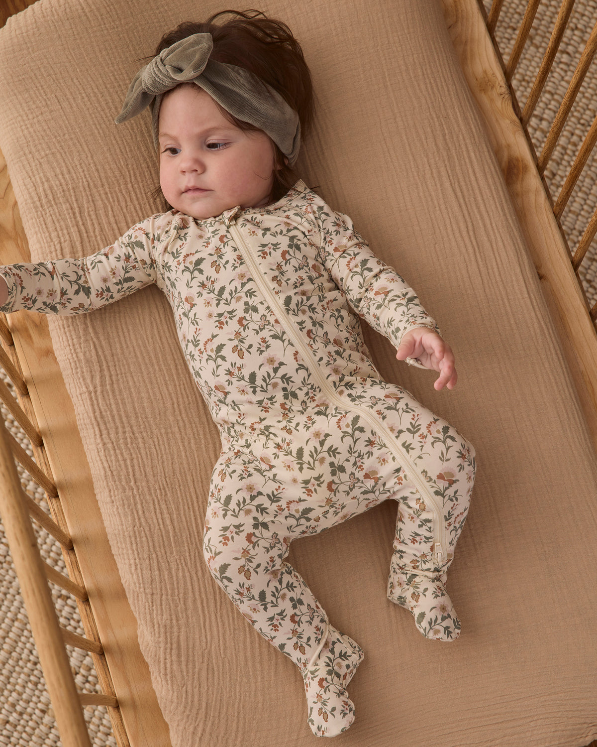 Bamboo Zip Footie | Holiday Floral