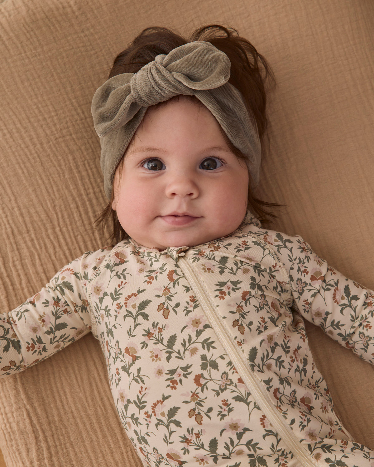 Bamboo Zip Footie | Holiday Floral