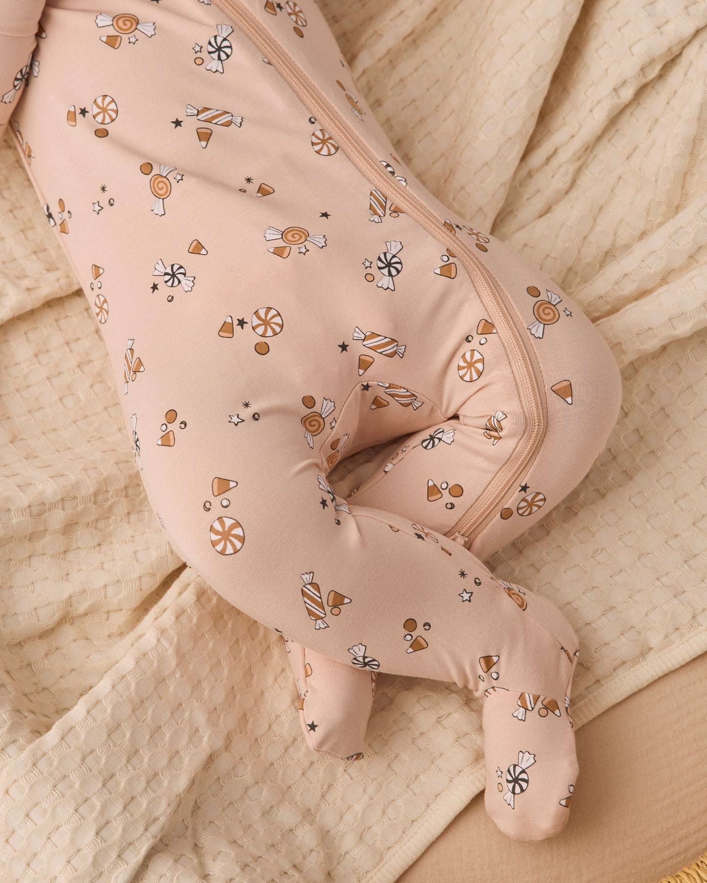 Bamboo Zip Footie Sleeper || Candy