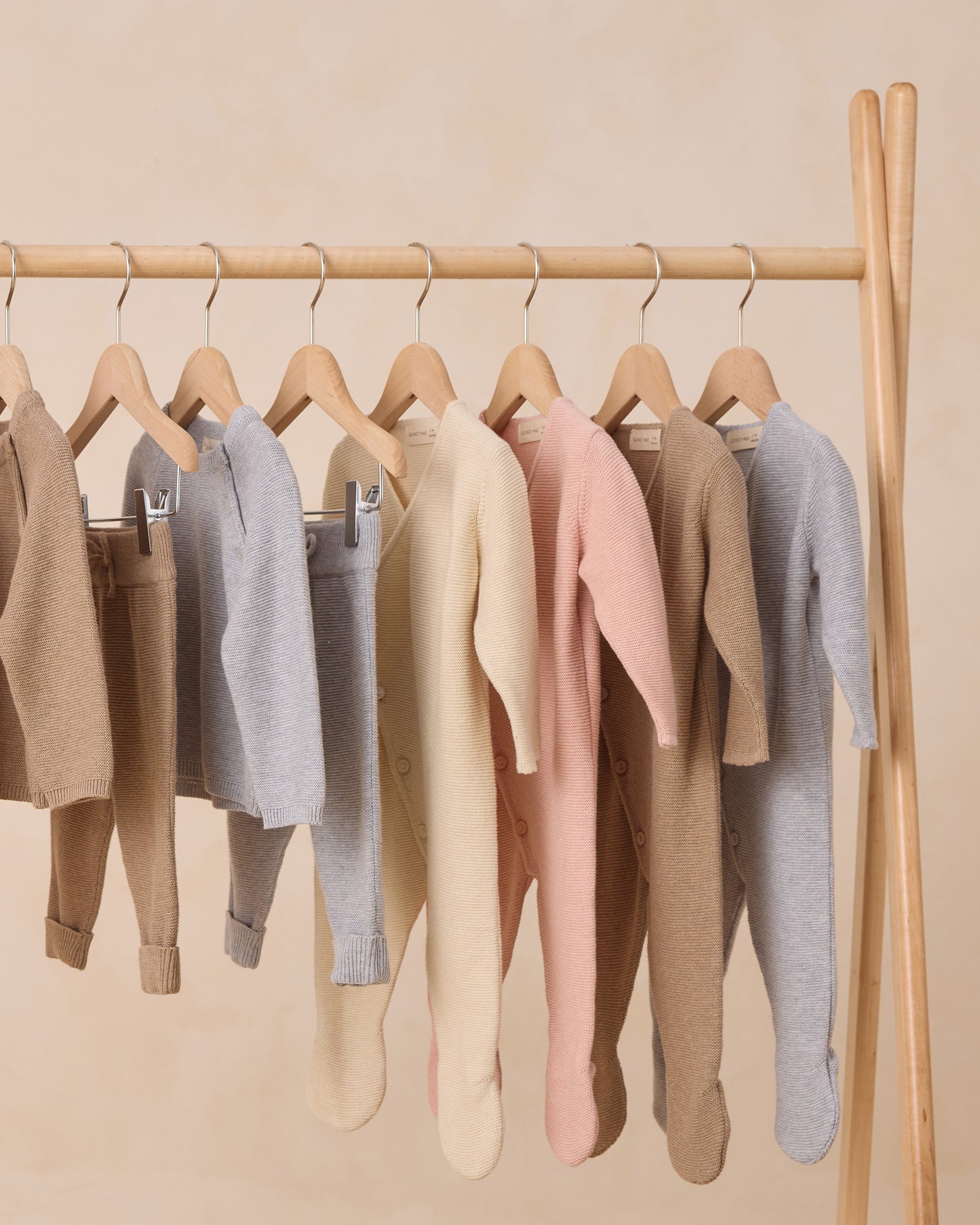 Wrap Knit Footie || Heathered Dusty Blue