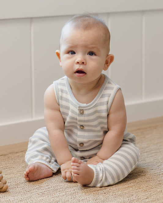 Waffle Jumpsuit || Sky Stripe