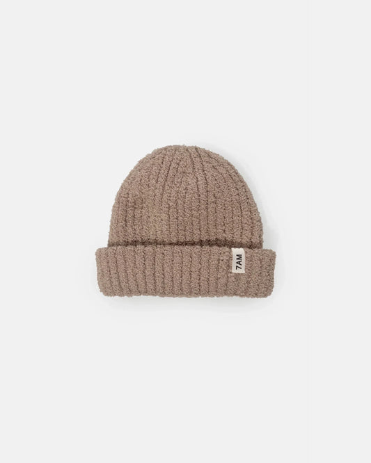 Cotton Ribbed Beanie | Taupe