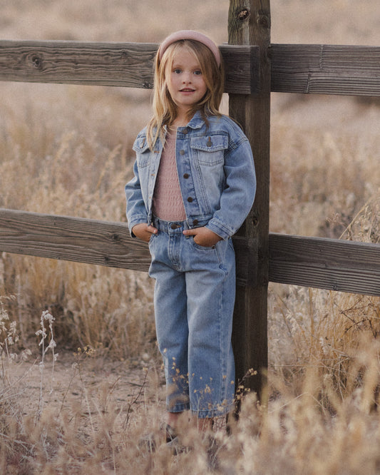 Straight Leg Pant | Light Washed Denim