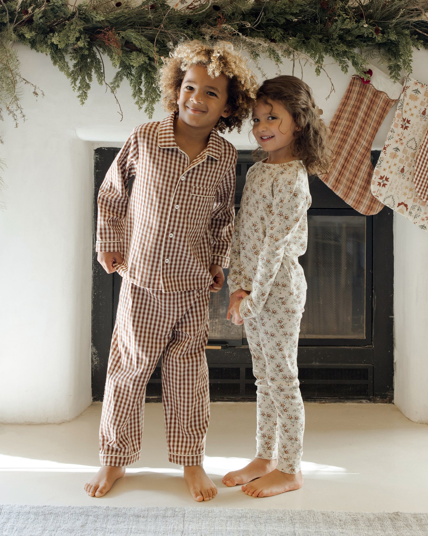Organic Long Sleeve Pajama Set | Holiday Floral