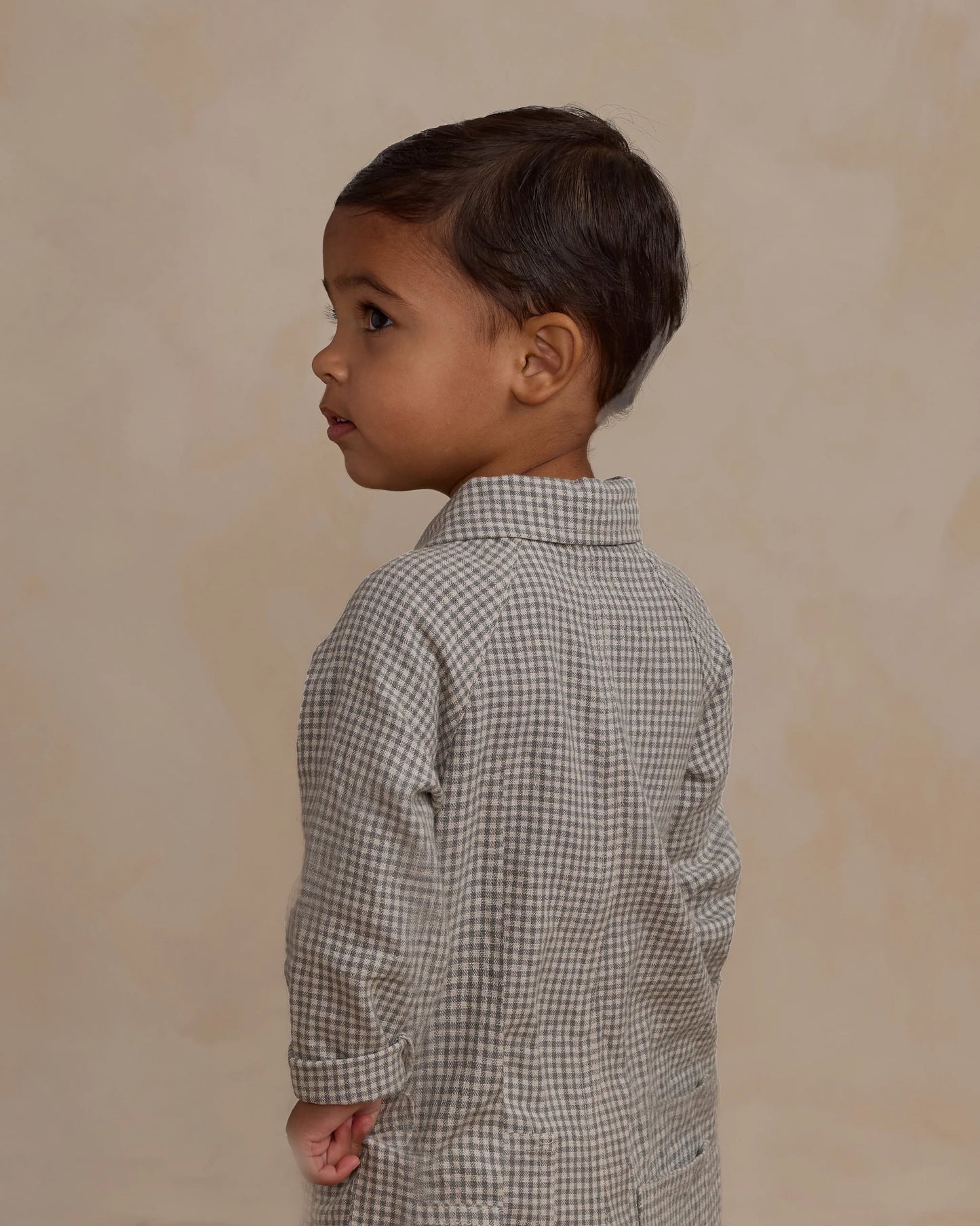Collared Baby Jumpsuit | Forest Gingham