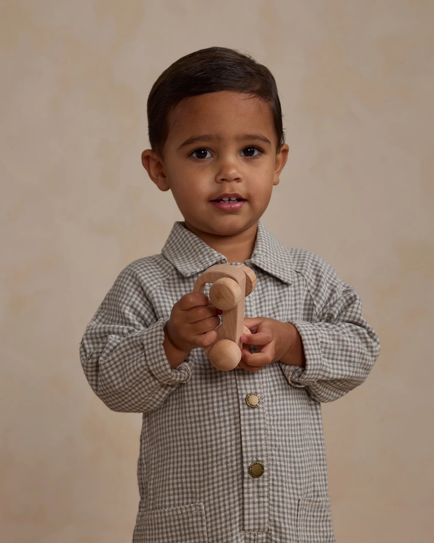 Collared Baby Jumpsuit | Forest Gingham