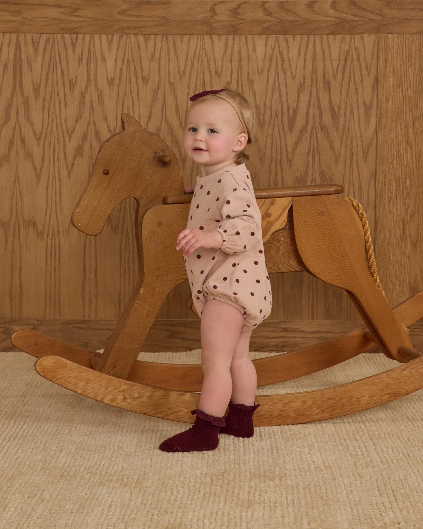 Spongey Knit Romper || Polka Dots