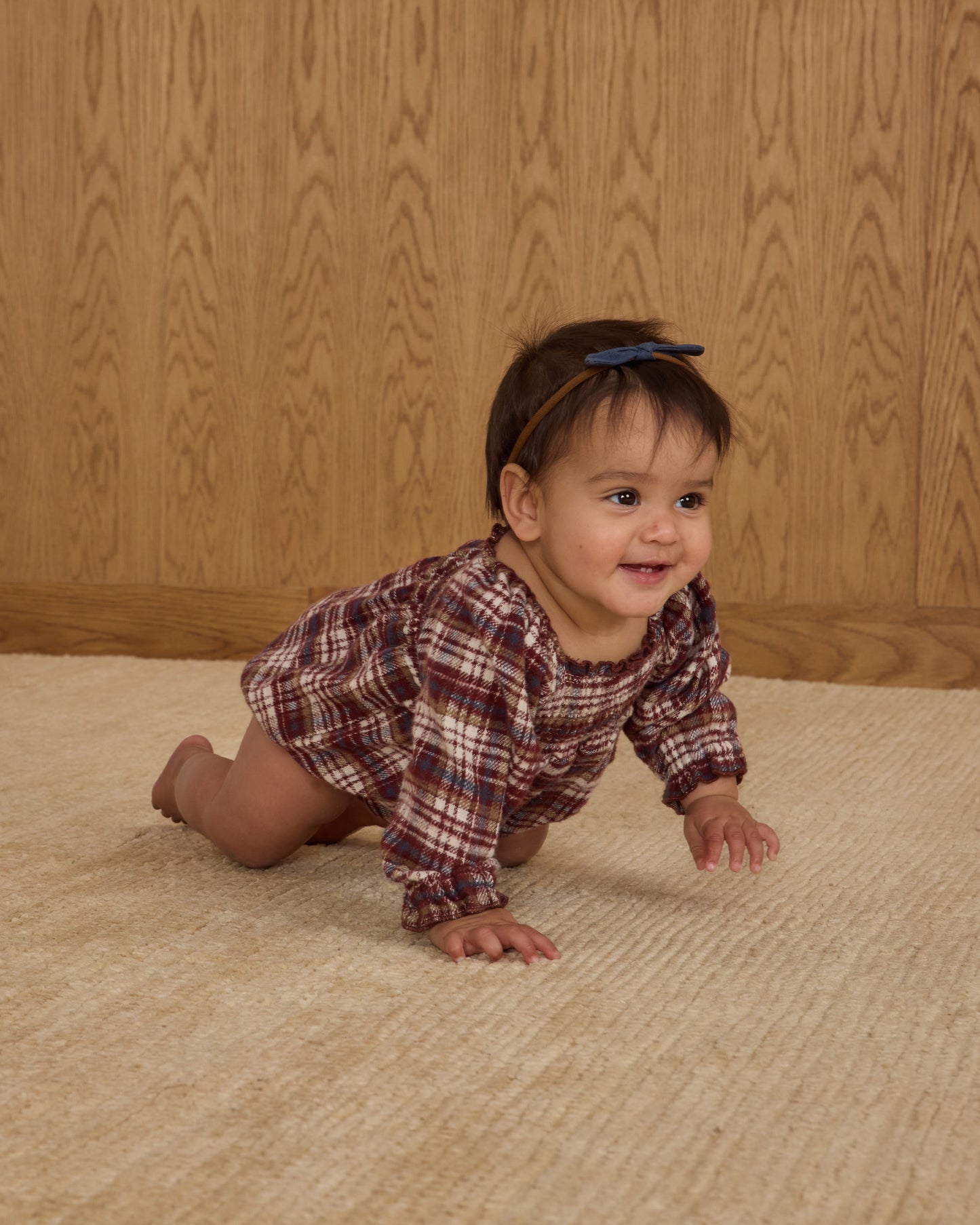 Adelaide Romper || Burgundy Plaid