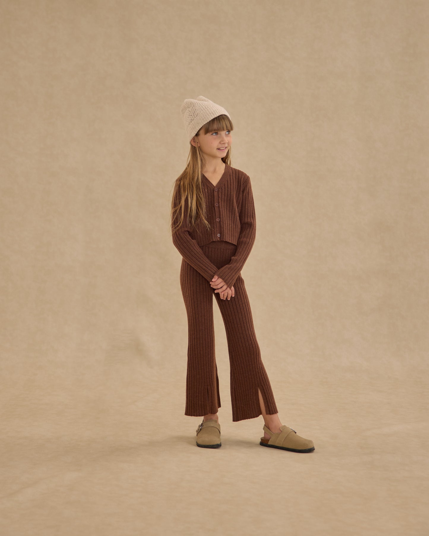 Flare Knit Pant || Brown